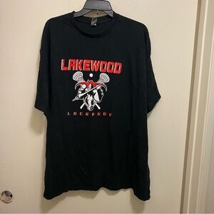 Mens Vintage Graphic Tee T Shirt 2X 2XL Black Lakewood Lacrosse Chest 50”